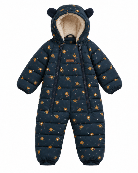 Cloud Onesie Snowsuit | Vintage Floral Microcord