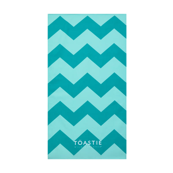 Printed Microfibre Towel | Mint Chevron