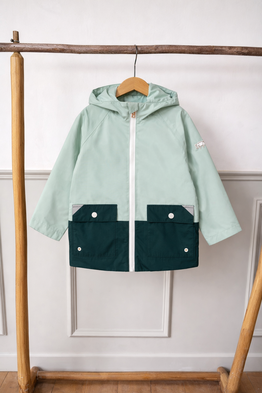 PRELOVED Pack-a-way Raincoat | Peppermint (Age 6-18 M)
