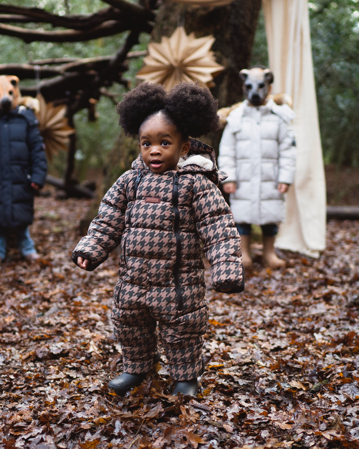 Quilted Snowsuit | Toffee Houndstooth