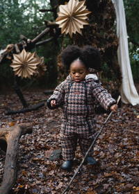Quilted Snowsuit | Toffee Houndstooth