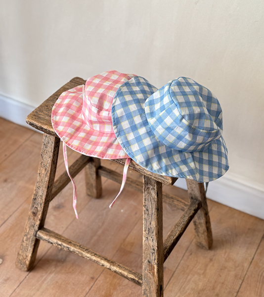checked sun hat 