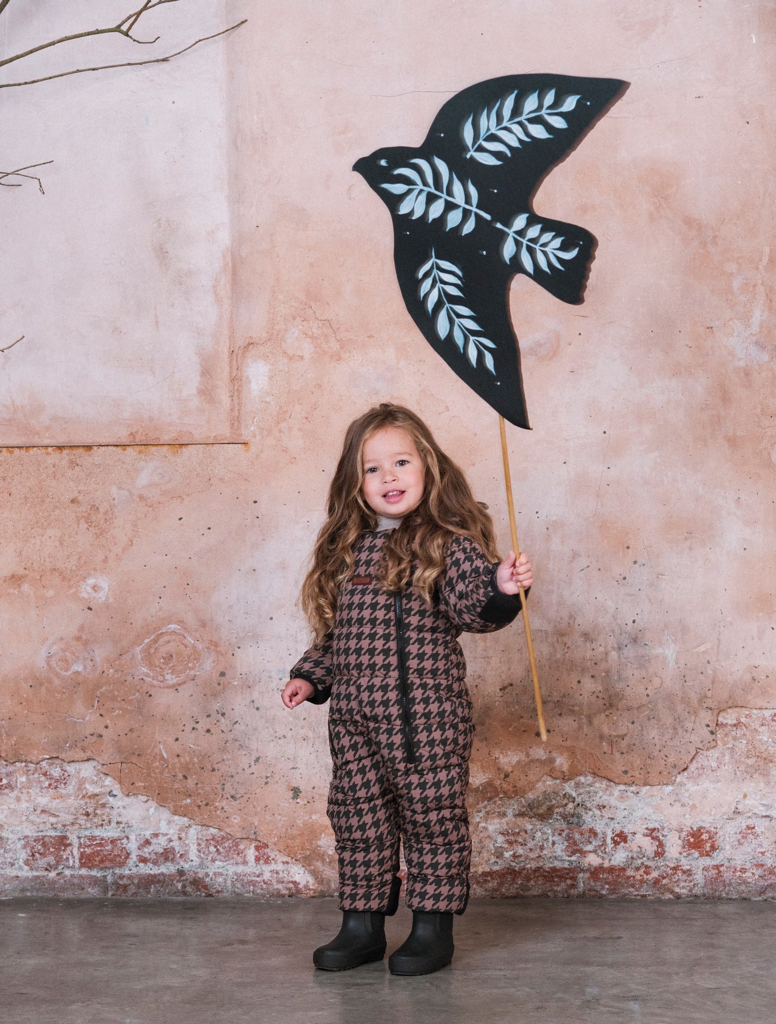 Quilted Snowsuit | Toffee Houndstooth