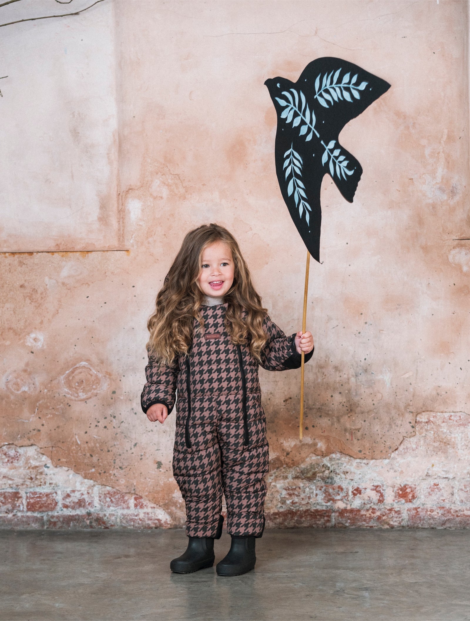 Quilted Snowsuit | Toffee Houndstooth