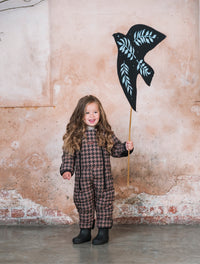 Quilted Snowsuit | Toffee Houndstooth