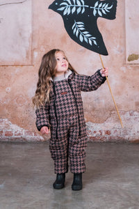 Quilted Snowsuit | Toffee Houndstooth