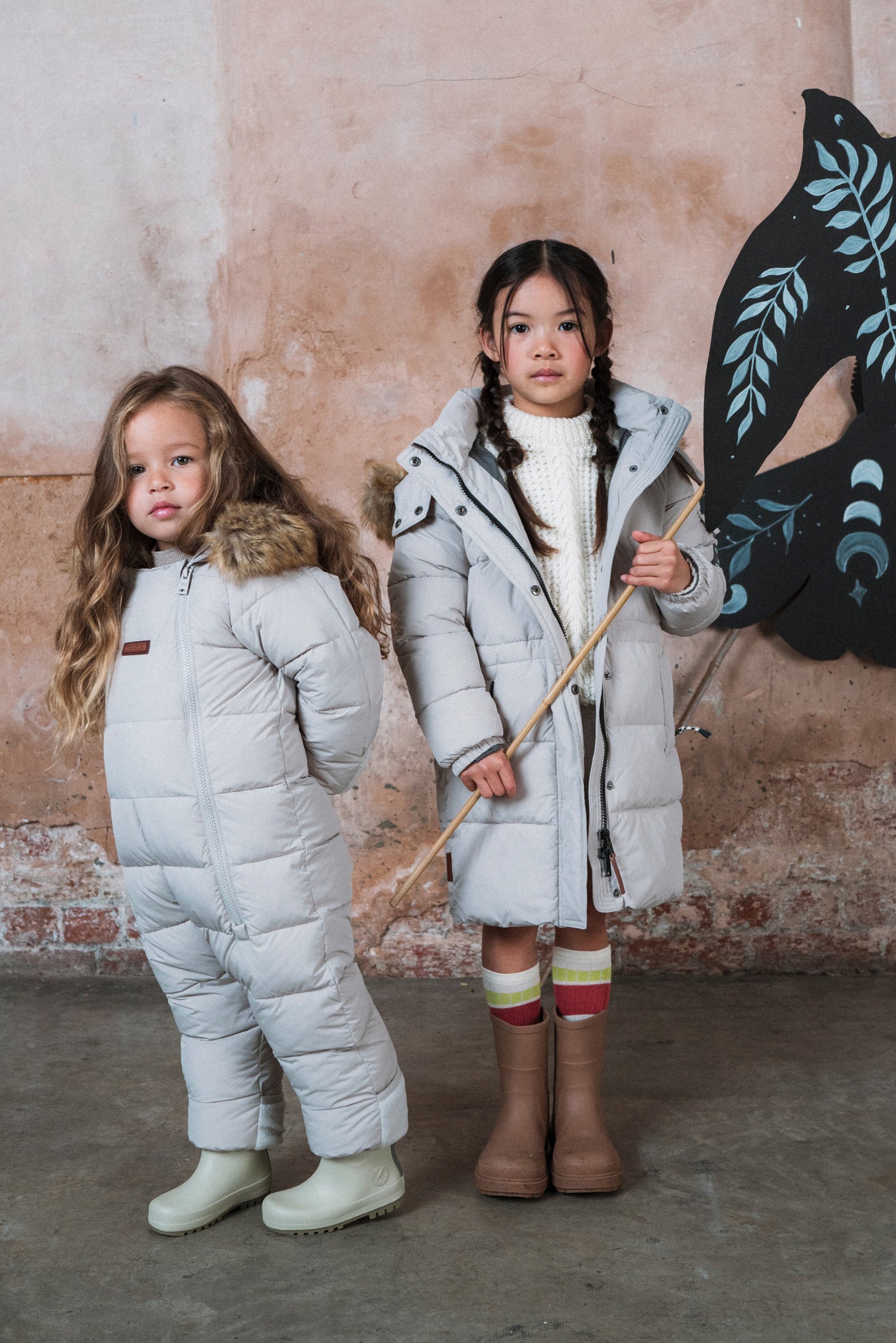 Fur Trim Quilted Snowsuit | Winter White