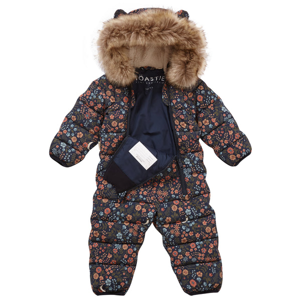 Cloud Onesie Fur Trim Snowsuit | Floral Nightscape
