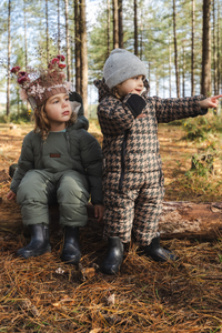 Quilted Snowsuit | Toffee Houndstooth