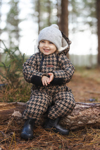 Quilted Snowsuit | Toffee Houndstooth