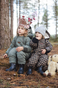 Quilted Snowsuit | Toffee Houndstooth