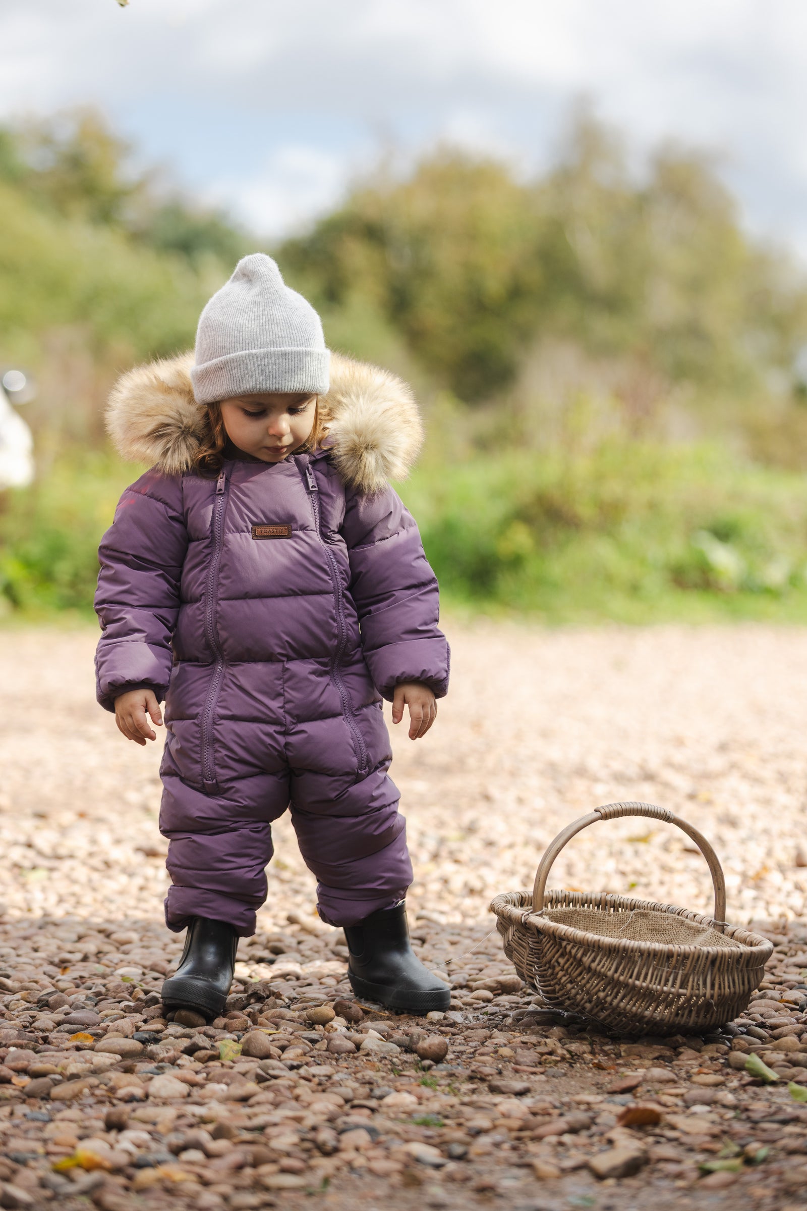 Fur Trim Quilted Snowsuit | Mauve
