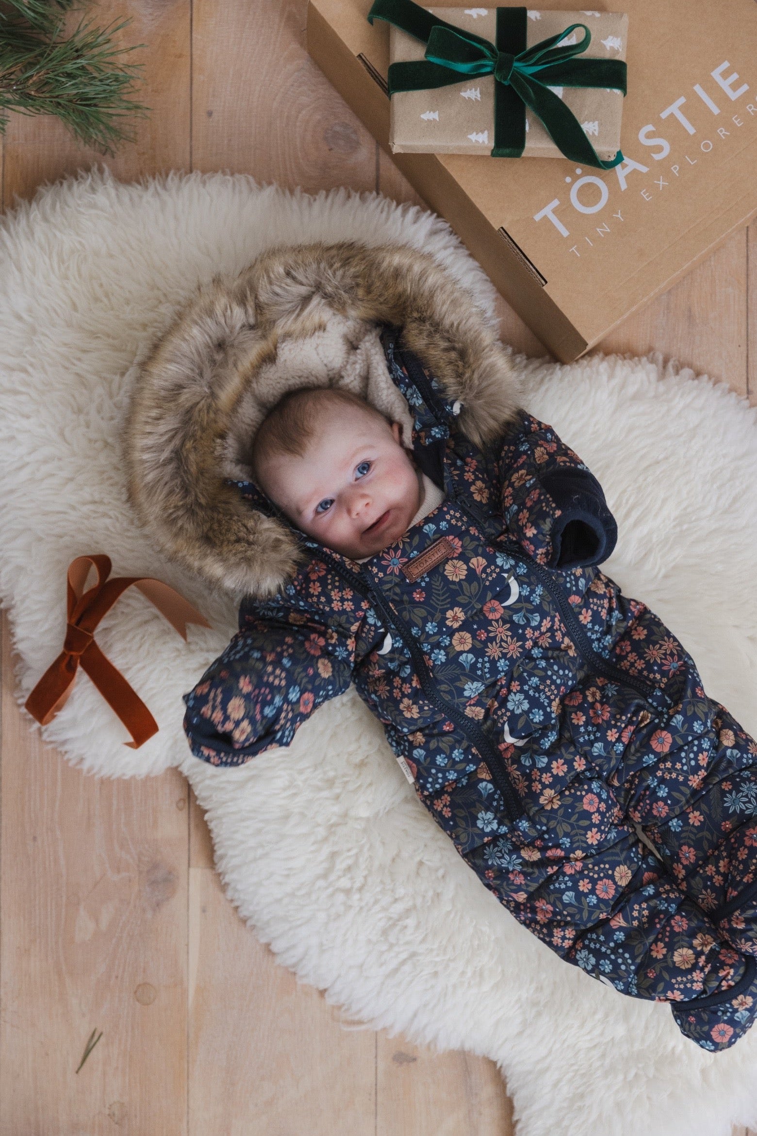 Quilted Snowsuit | Floral Nightscape