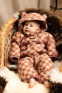 Quilted Snowsuit | Pink Micro Cord