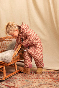 Quilted Snowsuit | Pink Micro Cord