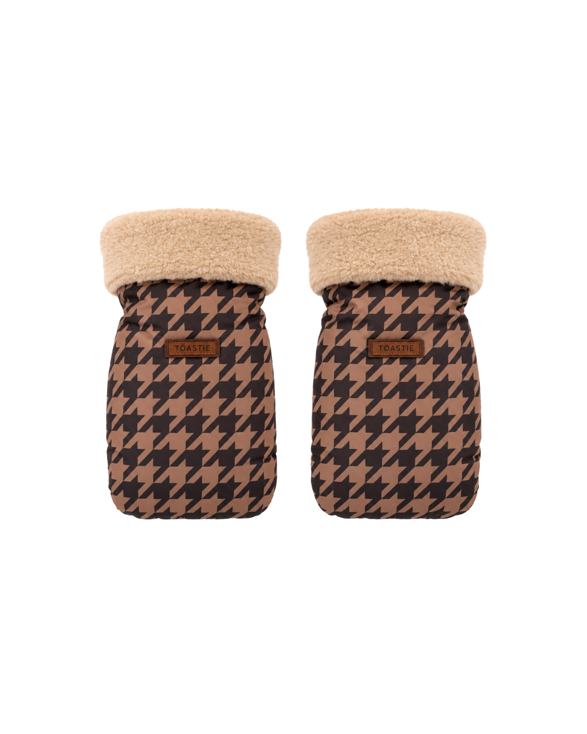 Pram Hand Warmers | Toffee Houndstooth