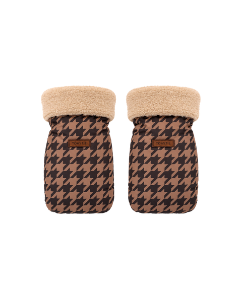 Pram Hand Warmers | Toffee Houndstooth