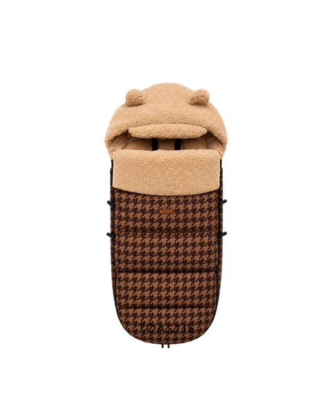 Pram Footmuff | Toffee Houndstooth