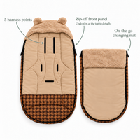 Pram Footmuff | Toffee Houndstooth