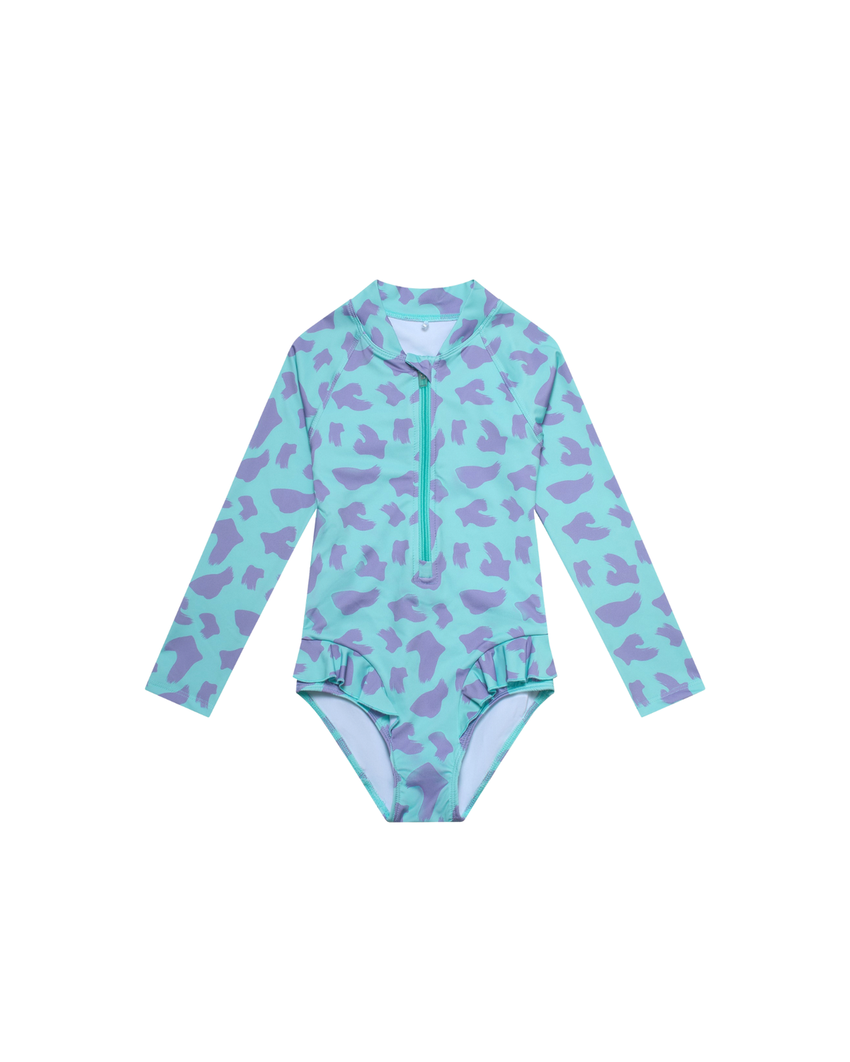 UV Protector Swimsuit | Turquoise Brush Stroke