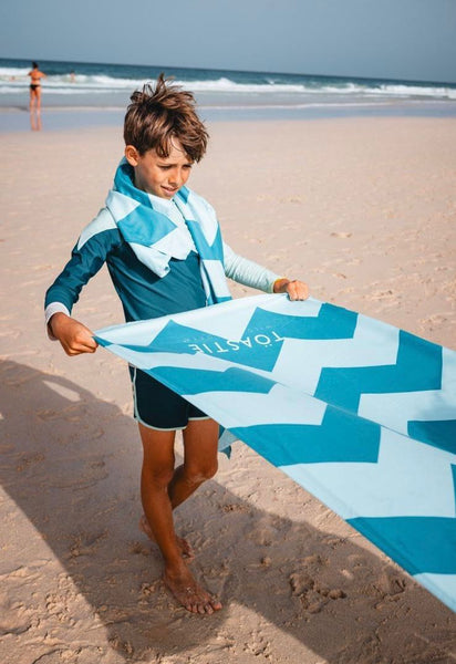 Printed Microfibre Towel | Mint Chevron