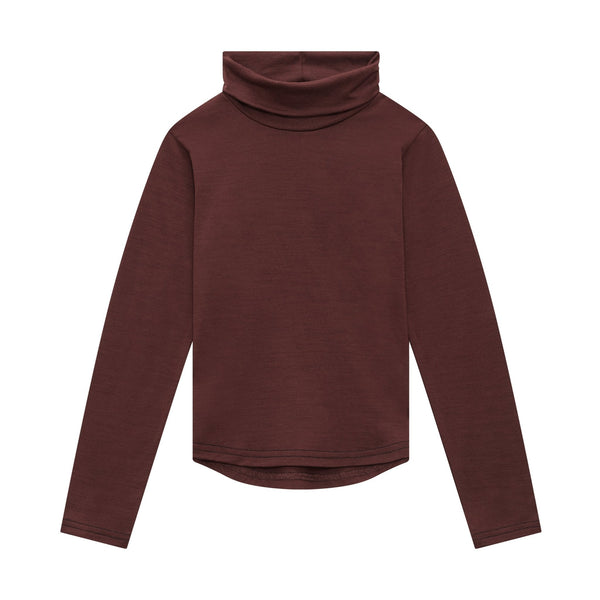 Merino Polo Neck | Chocolate Brown