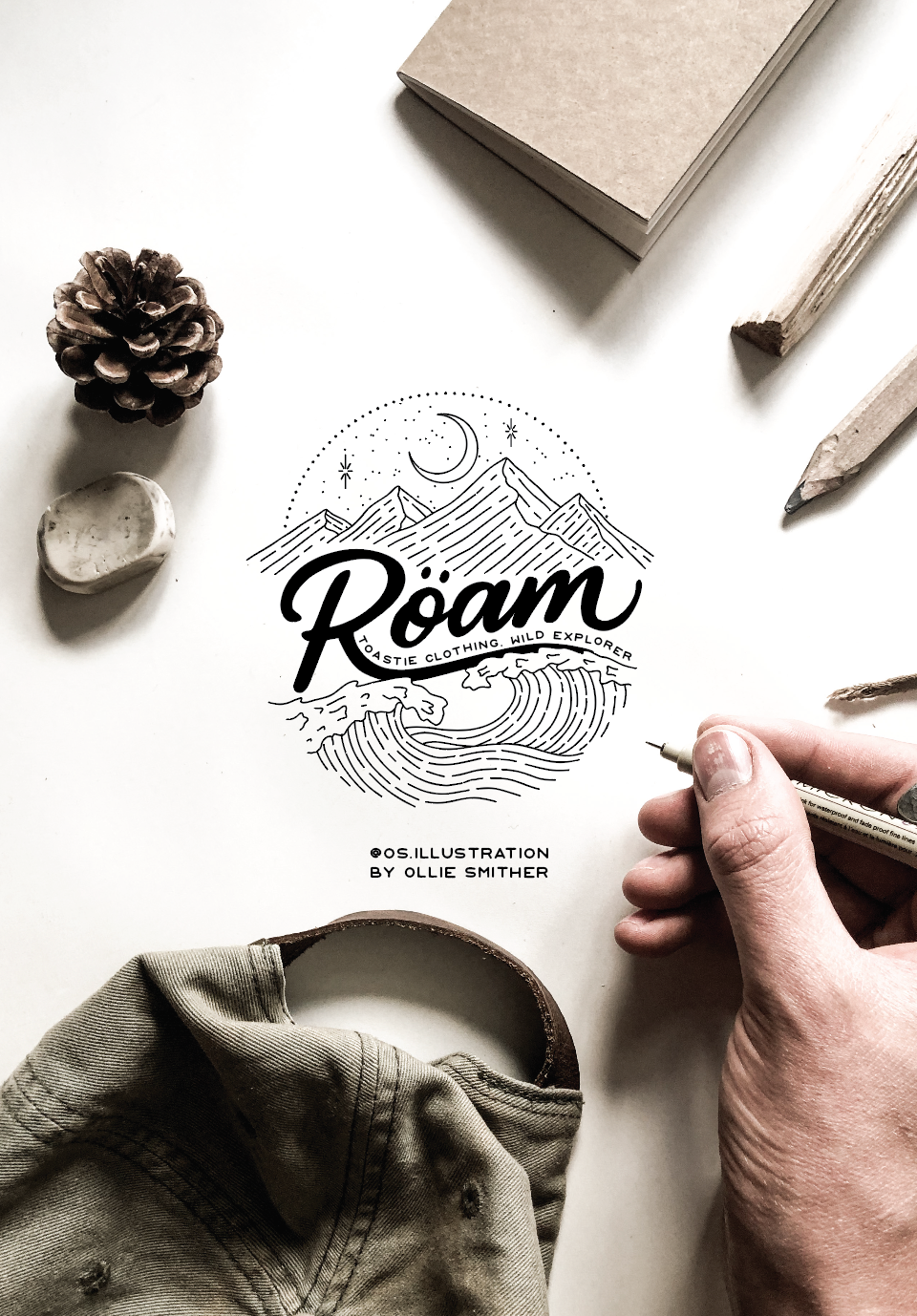 Ollie Smither x Töastie Crewneck Mens / Unisex - Faded Bone