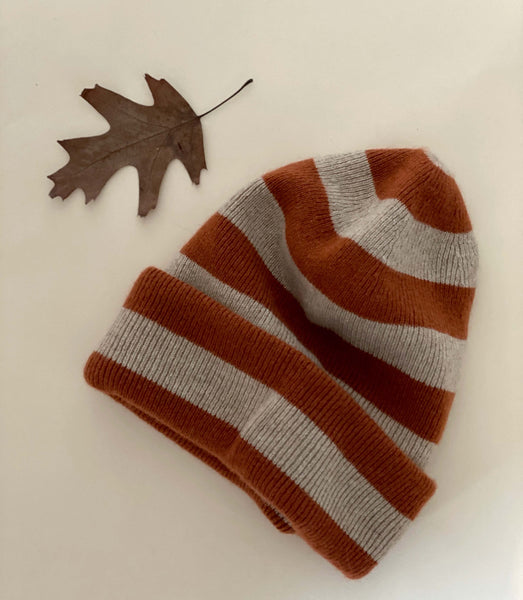 Cashmere Beanie | Tamarind Stripe